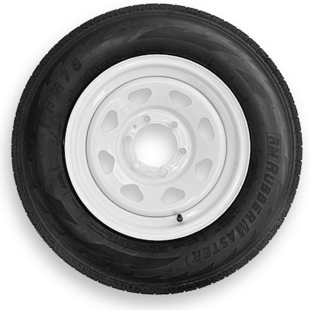 Rubbermaster - Steel Master Rubbermaster ST205/75R15 8 Ply Highway Rib Tire and 6 on 5.5 Eight Spoke Wheel Assembly 599339